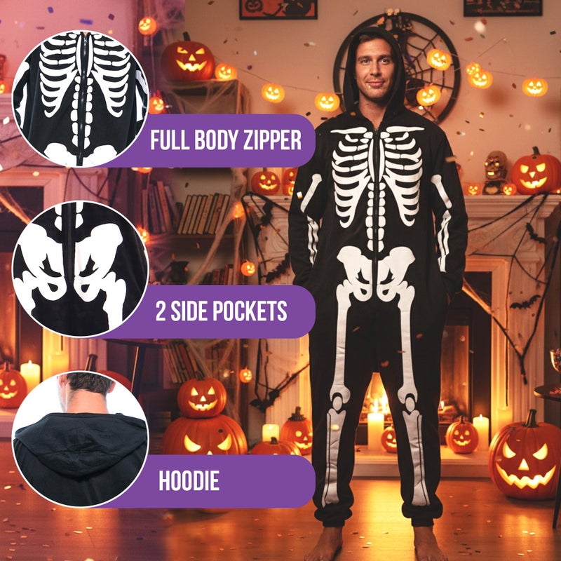 #followme M6259-NEW-S Skeleton Adult Onesie Costume - Image 4